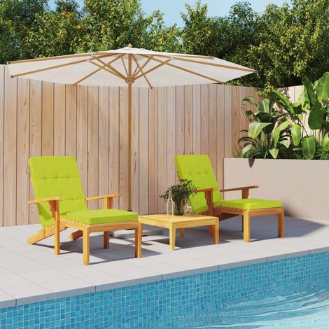 Coussins de chaise longue lot de 2 vert vif tissu oxford vidaXL