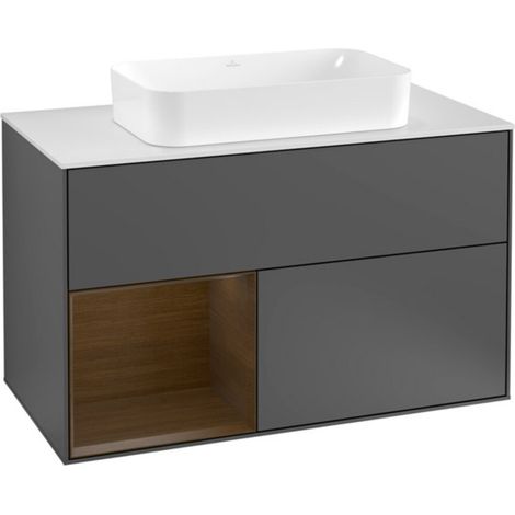 V&B Waschtischunterschrank Wandbeleuchtung Finion 100, Pl w m, Reg li wal ven, Anthrac. m (1/2)