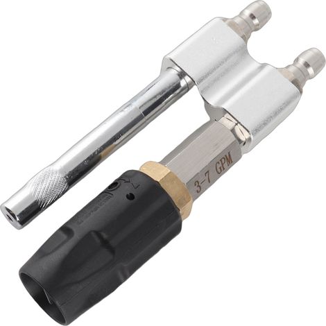 Buse M5 à torsion pour nettoyeur haute pression, longue portée, lavage au savon, débit 3-7 GPM, pression 1000-4050 PSI, raccord rapide 1/4 po pour protéger l'échelle (1/5)