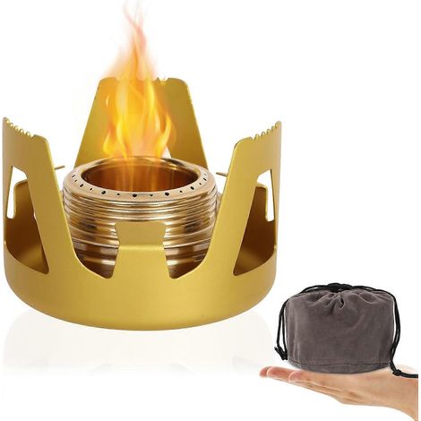 Réchaud à alcool Mini Spirit Burner réchaud portable ultraléger pour camping et randonnée petit réchaud de camping gris (1/5)