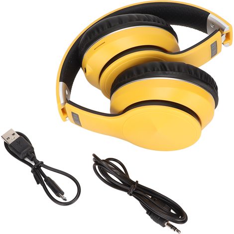 Casque Bluetooth ELB4 Multifonction, Écouteurs Sans Fil Pliables pour Sport et Jeu (Jaune) (1/5)