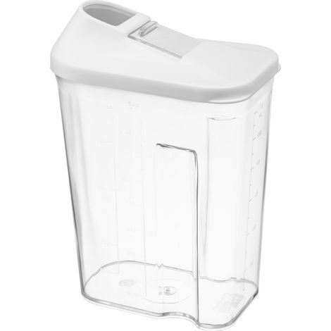 Contenitore per alimenti HUGO da 1500 ml e 1,5 litri, incolore, con coperchio bianco (1/3)