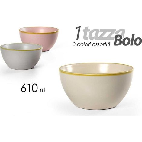 Kaela - Tazza Da Colazione In Ceramica Decorata 14x7 Cm 610 Ml 3 Colori Assortiti 817342 -