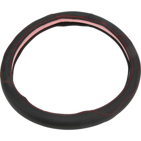 Volant Voiture 15 Pouces Housse Universelle Cuir Synthétique Protection Anti-Dérapant pour Tuning Noir (1/5)