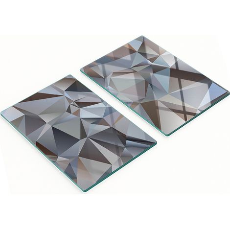 Bandejas de vidrio para servir aperitivos con triángulos abstractos, 2x40x52 cm. (1/5)