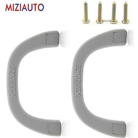 Poignées de toit pour montant A (gauche et droite) compatibles Mitsubishi Pajero, Shogun et Montero V31, V32, V33, V73 et V77 (1991-2006) - Accessoires de style automobile - 1 paire (gris) (1/4)