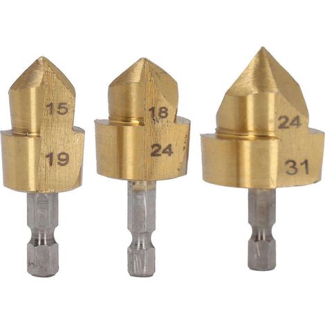 3-teiliges Set PPR-Hebebohrer 1/4 Zoll Sechskantschaft Wasserrohr-Aufweitbohrer Lochöffner Ex