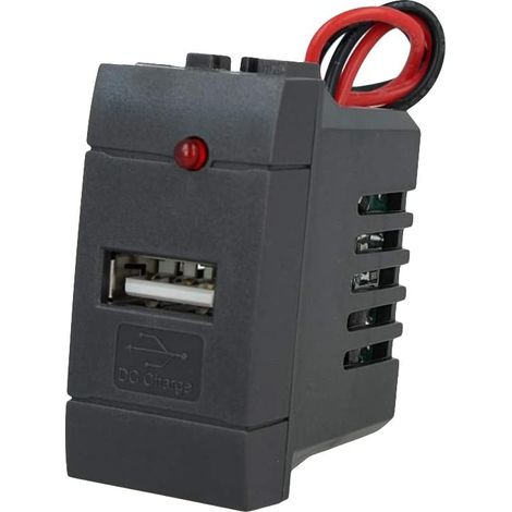 Modulo Caricatore USB Muro 5V 2,1A Nero Compatibile Bticino Living (1/4)