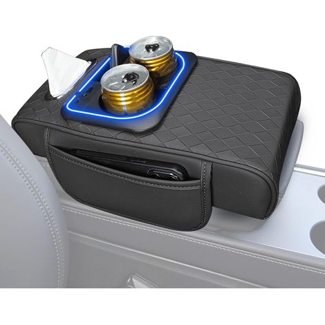 Housse d'accoudoir de voiture avec porte - gobelet - organiseur LED pour (1/5)