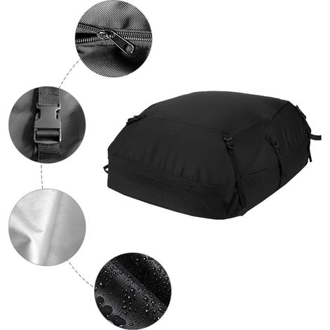 Sac de Toit de Voiture 400L - Coffre de Toit étanche pour Voitures avec/sans Porte-Bagages de Toit (1/5)