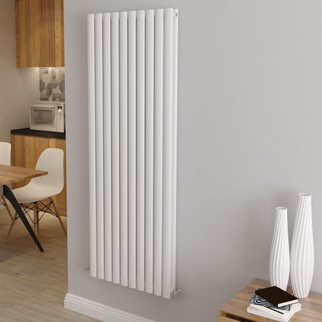 AICA Oval Column Designer Radiator Central Heating Vertical 1600x590mm Double White