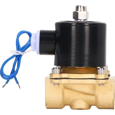 Électrovanne 2W normalement fermée, bobine à noyau de cuivre en laiton, pour eau, gaz et fioul, 3/4 po, 12 V CC (1/5)