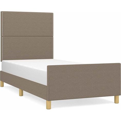 Maison Exclusive - Cadre de lit sans matelas taupe 90x190 cm tissu (1/5)