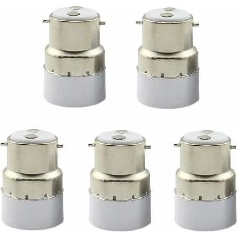 XVX Confezione da 5 adattatori per portalampada da B22 a E14, da portalampada B22 a portalampada standard E14 (1/4)