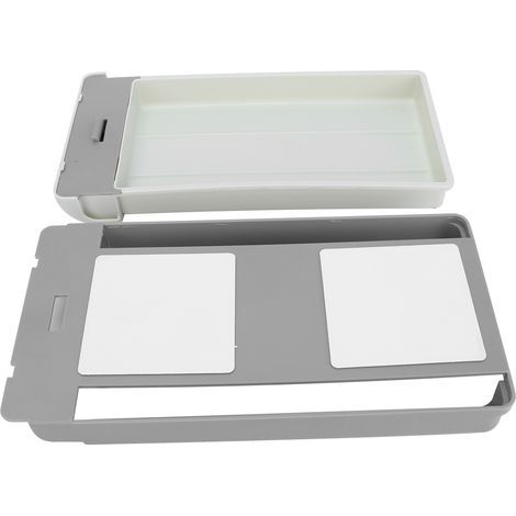 Unterbau-Schublade für den Schreibtisch, Aufbewahrungsorganizer für Stifte, Schlüssel und Make-up, weiß und grau (1/5)