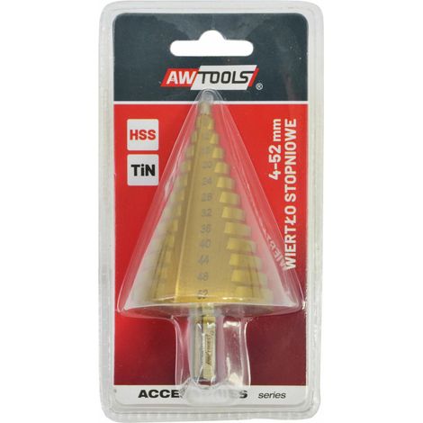AWTOOLS WIERTŁO STOPNIOWE HSS-TIN / 4-52mm
