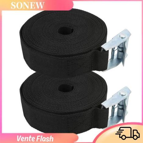 Sangle D'arrimage - 25 mm - Boucle À Pression En Alliage De Zinc - Pour Voiture Camion Caravane Moto Vélo - Lot De 2 (1/5)