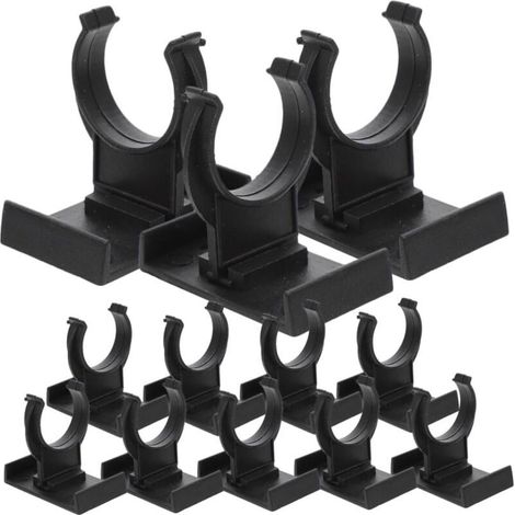 24 clips de plinthe réglables en polypropylène noir, accessoires de nivellement de meubles, protection du sol et support renforcé. (1/4)
