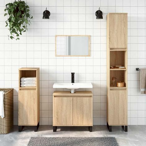 vidaXL Mobile da Bagno Rovere Sonoma 58x33x60 cm in Legno