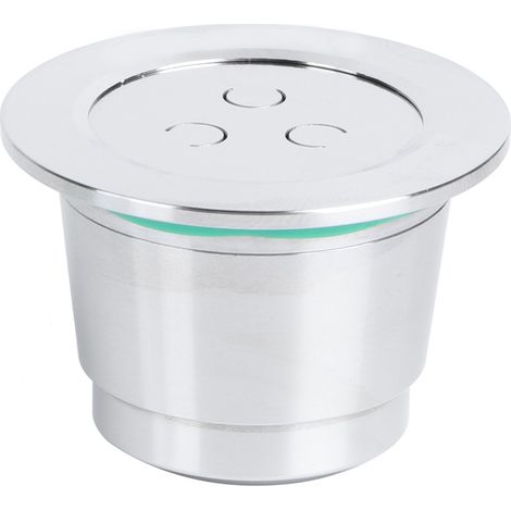 Kit de capsules de café réutilisables en acier inoxydable, compatible avec les machines à café Nespresso. Surface lisse. (1/5)