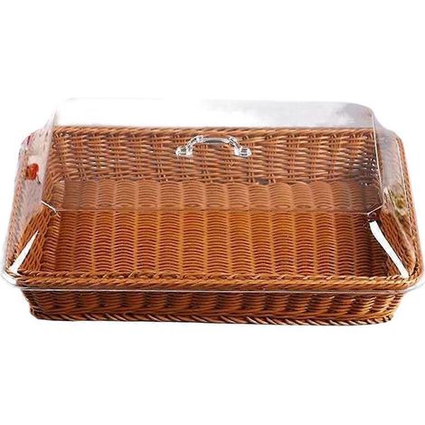 Panier avec couvercle, panier avec couvercle pour aliments, marron (1/5)