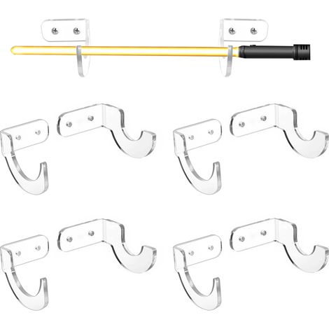 Lot de 4 suppots muaux en acylique acylique pou sabe lase, suppot mual pou sabe lase, suppot d'épée tanspaent, décoation d'intéieu patique (tanspaent, 6 x 8) (1/3)