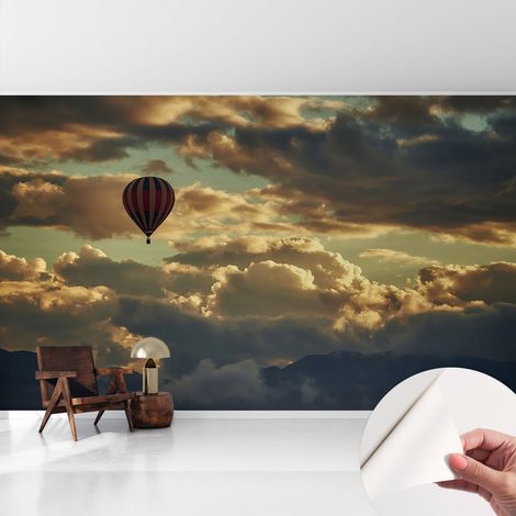 Papier peint autocollant avec imprimé pour cuisine facile à appliquer pour mur a motif Ballon dans les nuages 416x254 cm (1/5)