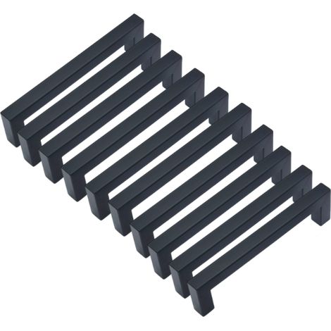 Tirador cuadrado de acero inoxidable, negro, para puerta, armario, pequeña bodega de vino (10 piezas, tornillos incluidos) (1/5)