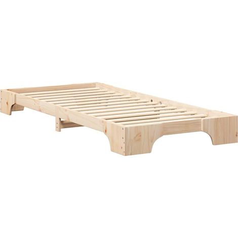 Bettrahmen Braun 80 x 210 cm Massives Kiefernholz vidaXL (1/5)