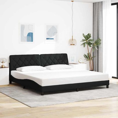 vidaXL Estructura de cama sin colchón tela negro 200x200 cm (1/5)
