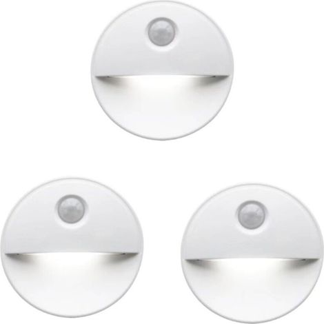 Veilleuse LED détecteur de mouvement Teinte induisant le sommeil grâce aux ampoules LED Fonctionnement sans fil Parfait pour les armoires de salle de bain, les escaliers et plus, 3 PCS (1/5)