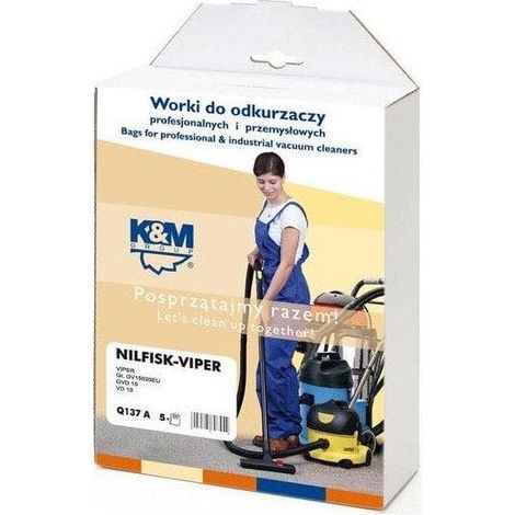 Nilfisk K&M sacs aspirateur usage unique blanc 5 pièces (1/3)