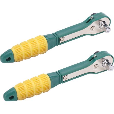 Clé à cliquet en deux parties, douille hexagonale 1/4", entraînement 45, acier, 144 mm, jaune-vert (1/5)