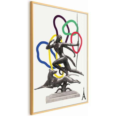 Poster – Grafikcollage – Frau beim Bogenschießen (1/4)