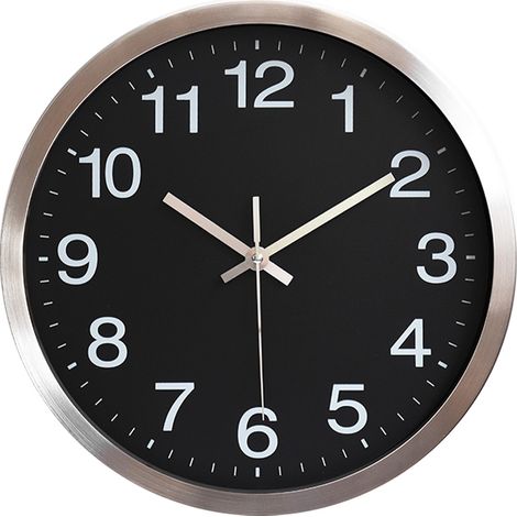 Horloge Murale - Cadran PVC - Cadre Acier Inoxydable - Mouvement Précis - Pour Intérieur - 1 Pièce (1/5)