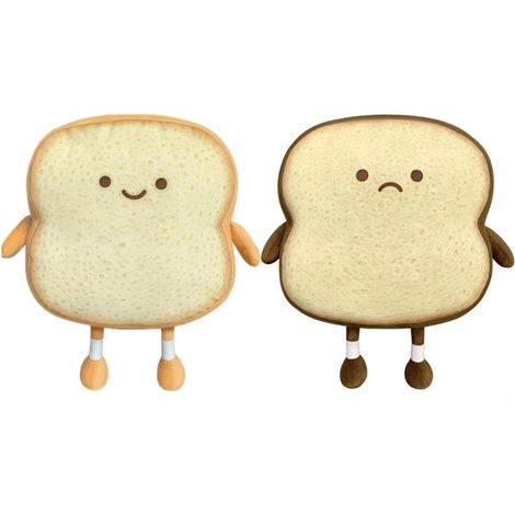 Kissen Plüsch 2 Pièces Plüschbrot im Toastform aus Weichem et PP Baumwolle Bequem Praktisch (1/5)