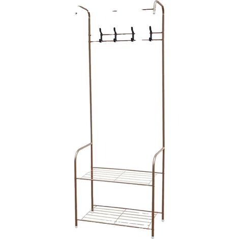Armoire, Design Métallique Durable, Rangement à Deux Niveaux, Marron (1/2)