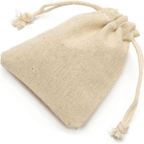Packung mit 50 natürlichen Jute-Canvas-Beuteln, Leinenbeuteln mit Kordelzug, kleinen wiederverwendbaren Aufbewahrungsbeuteln. (1/5)