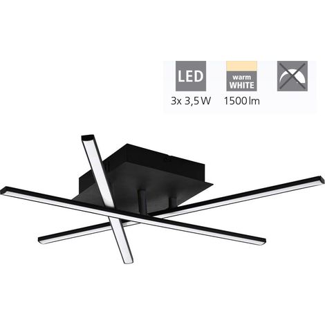 Plafoniera Moderna Lasana 3 Acciaio Nero 3 Luci Led Integrato 3,5W (1/3)