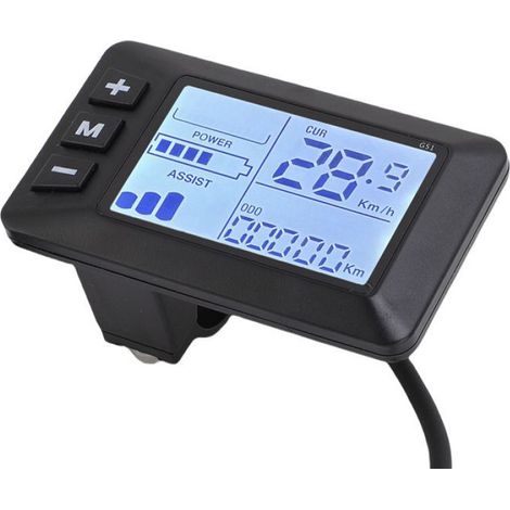 Compteur d'affichage pour vélo électrique - - Écran LCD - Connecteur anti-pluie 5 cœurs - Écran intelligent - Noir (1/5)