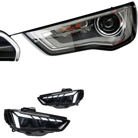 Conjunto de faros delanteros, compatible con Audi A3 2013-2016, tecnología LED, características de seguridad mejoradas, para xenón original, para vehículos con volante a la izquierda. (1/2)