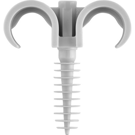 DEBFLEX - CLIPS PARAPLUIE DOUBLE Ø 16 A 20 MM GRIS SACHET DE 10 - 709931