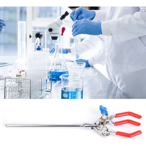 Support de Tube de Laboratoire avec Pince à Trois Branches et Clip pour Fioles, Accessoire de Chimie (1/5)