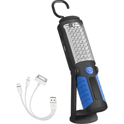 Lampe torche,Lampe d'inspection Lampe led Rechargeable, Lampe de Travail led Rechargeable Avec Magnétique Lampe de Torches de LED Bleu