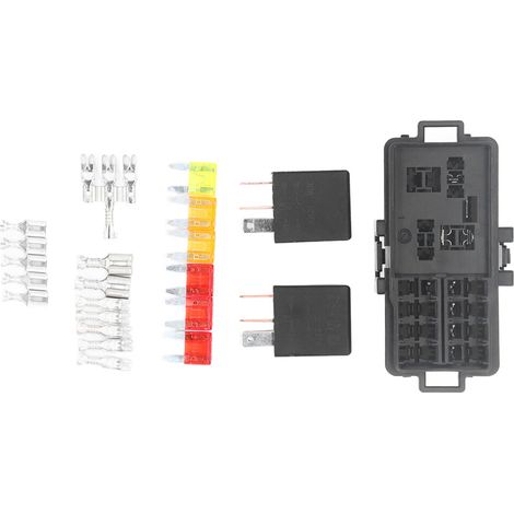 Scatola portafusibili e relè per uso automobilistico/nautico: 12 V CC 30 A, 5 pin, materiale ABS, 6 fusibili