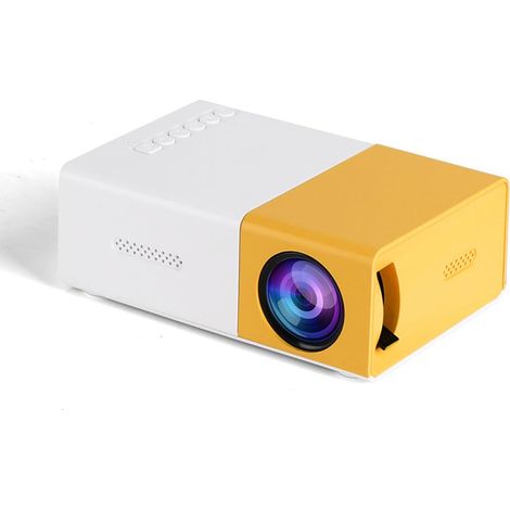 Projecteur Mini Portable 1080P - Projecteur Home Cinéma Compact, Vidéoprojecteur pour Téléphone/Intérieur/Extérieur - Compatible Android/Ordinateur Portable/Téléphone/TV (Jaune) (1/5)