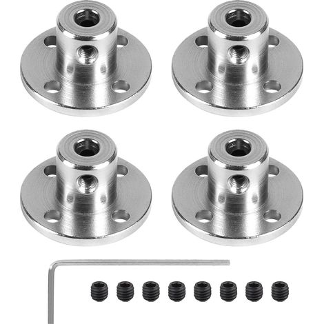 4er-Set Flanschkupplungsverbinder 4 mm – 45 Stahl galvanisiert – Starre Verbindung für RC-Motoren und DIY-Projekte – Schwarz (1/5)
