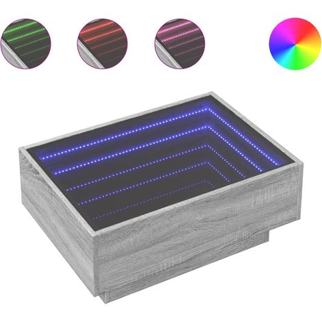 Maison Exclusive - Mesa de centro y LED madera ingeniería gris So