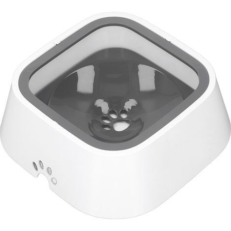 Bol à eau anti-éclaboussures pour animaux, grand bol détachable antidérapant, distributeur d'eau lent pour chien et chat - Gris (1/5)
