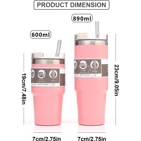 Tasse Isotherme en Acier Inoxydable 304 avec Paille pour Maison